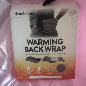 Brookstone Sandalwood Scented Warming Back Wrap - Gray and White